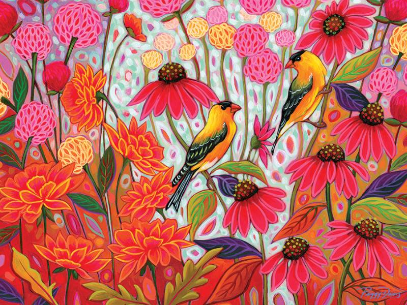 Cobble Hill XXL Teile - Springtime Goldfinches 275 Teile Puzzle Cobble-Hill-48001 von Cobble Hill