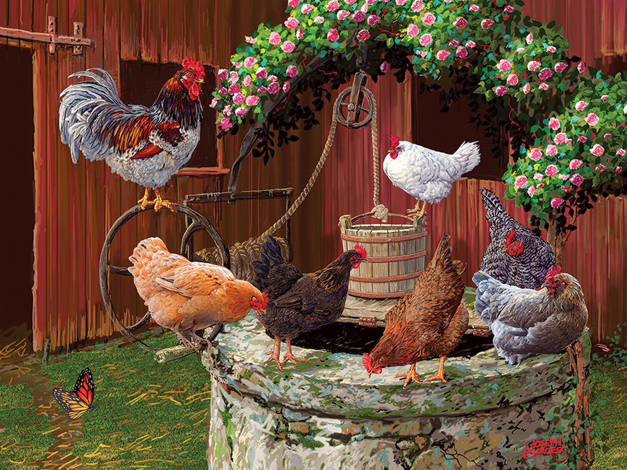 Cobble Hill XXL Teile - The Chickens are Well 275 Teile Puzzle Cobble-Hill-48018 von Cobble Hill