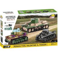 COBI Historical Collection 2740 - Renault R35, Valentine IX, Panzer I, Bausatz 1:48, 595 Klemmbausteine von Cobi GmbH