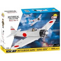 COBI 5729 - Historical Collection, WWII, Mitsubishi A6M2 Zero-Sen, Jagdflugzeug, Bausatz, 347 Teile, 1 Figur von Cobi