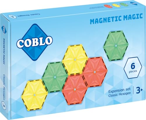 Coblo Erweiterungsset mit 6 Sechsecken - Magnetiche Bausteine - Magnetspielzeug - Geschenk 3 Jahre - Montessori-inspiriertes Baukastensystem - Magnetic Tiles - STEAM-Bildung - Spielzeug Ab 3 Jahren von Coblo