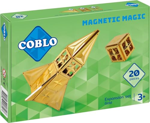 Coblo Gold 20-teiliges Set - Magnetisches Montessori -Bauspeulzeug Spielzeug - Magnetische Bausteine - Kreatives STEM-Spielzeug Kinder von 3 bis 12 Jahren von Coblo