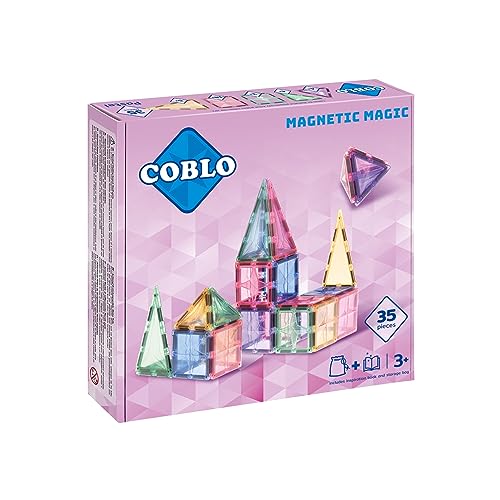 Coblo Pastel - 20-teiliges magnetisches Spielzeugset - Inklusive Aufbewahrungsbeutel und Ideenheft - Fördert kreatives Lernen - Montessori-Spiel von Coblo