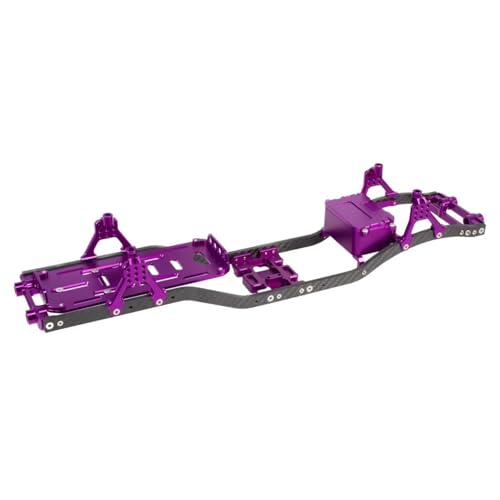 1/10 RC Crawler Kohlefaser-Träger 4MM CNC Metall Auto-Chassis Rahmen Karosserie-Kit Teile für Axial SCX10 II Rock Off Road Truck (Purple) von CobraCrawler