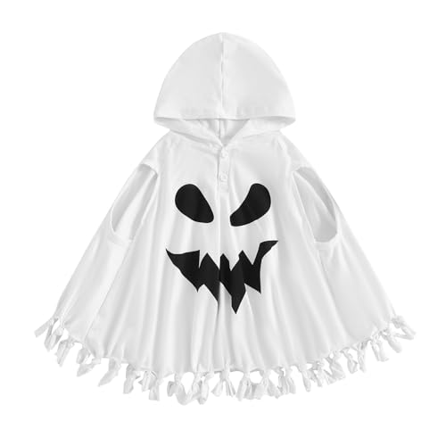 CocMouse Kinder Baby Junge Mädchen Halloween Kostüm Outfit Gespenst Mantel Cape Kapuzenponcho Cosplay Kleidung (Za White, 1-2T) von CocMouse