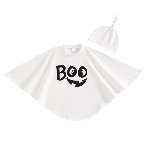 CocMouse Kinder Baby Junge Mädchen Halloween Kostüm Outfit Gespenst Mantel Cape Kapuzenponcho Cosplay Kleidung (Ze White, 3-4T) von CocMouse