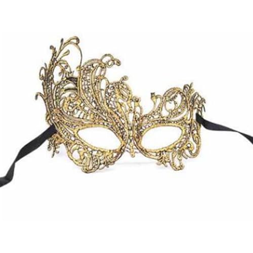 CocMouse Maskerade Masken für Frauen Männer Halloween Party Fancy Maske Kostüm Maske Abend Prom Ball Maske Bar Kostüme Accessoire (Gold, One Size) von CocMouse