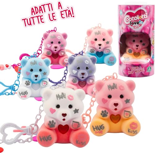 Coccolotti Love and Tell, Zufällig Ausgewählter Bär, 1 von 6 Interaktiven Teddybären mit Aufnahmefunktion, Nylon-Schlüsselanhänger, Wiederholt Botschaften, Umweltfreundliche Verpackung, Ab 4 Jahren von Coccolotti