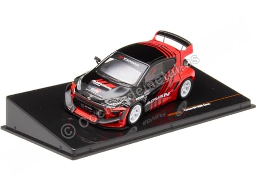 Cochesdemetal Kompatibel mit Toyota Pandem GR Yaris Advan Schwarz/Rot 1:43 IXO Models MOC328.22 von Cochesdemetal