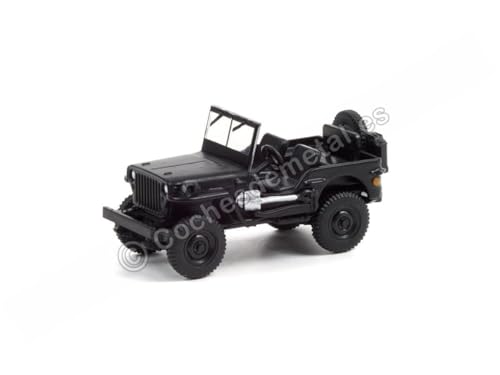 Kompatibel mit 1942 Jeep Willys MB Black Bandit Series 25" 1:64 Greenlight 28070A von Cochesdemetal