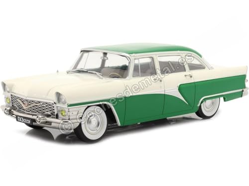 Kompatibel mit 1959 GAZ 13 Seagull Grün/Weiß 1:18 Triple-9 1800252 von Cochesdemetal