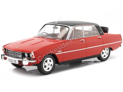 Kompatibel mit 1968 Rover 3500 V8 (P6) Rot/Schwarz 1:18 MC Group MCG18288 von Cochesdemetal