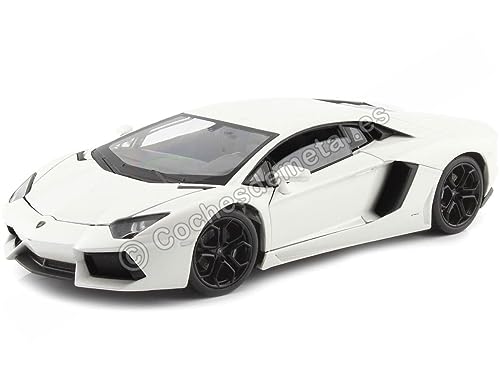 Cochesdemetal Lamborghini Aventador LP700-4 Weiß 1:24 Diecast Auto Modell für Erwachsene und ältere Kinder von Cochesdemetal