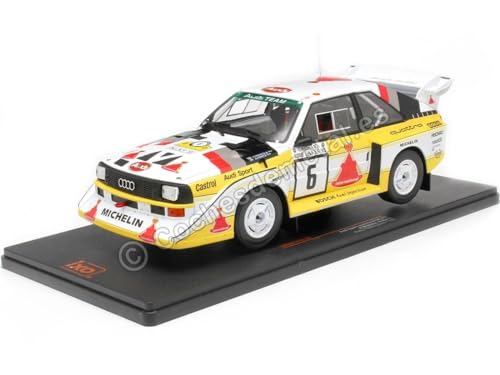 Kompatibel mit Audi Sport Quattro S1 E2 Nr. 6 Mikkola/Hertz Rally 1000 Lagos 1:18 IXO Modelle 18RMC161B.22 von Cochesdemetal