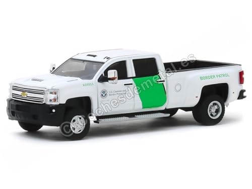 Kompatibel mit Chevrolet Silverado 3500HD U.S. Border Protection Dually Drivers Series 3" 1:64 Greenlight 46030B von Cochesdemetal