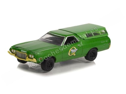 Kompatibel mit Ford Ranchero 500 mit Camper Shell Quaker State Blue Halskette Collection Series 11" 1:64 Greenlight 35240B von Cochesdemetal