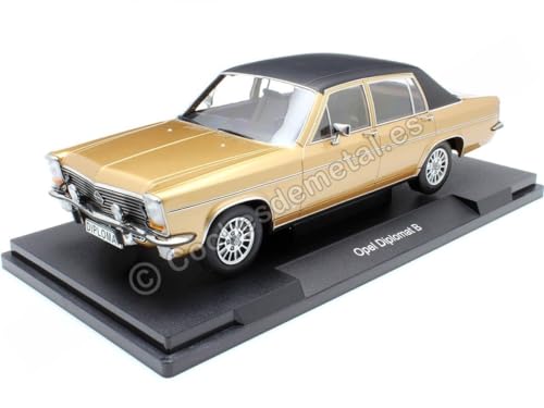 Kompatibel mit Opel Diplomat B Beige-Metallic/Schwarz 1:18 MC Group 18335 von Cochesdemetal