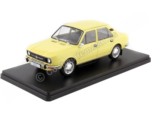 Kompatibel mit Skoda 105L Hellgelb 1:24 WhiteBox 124163 von Cochesdemetal