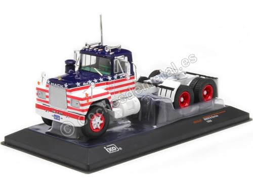 Kompatibel mit Traktorkopf Mack R-Series weiß/blau/rot verziert 1:43 IXO Modelle TR178.22 von Cochesdemetal