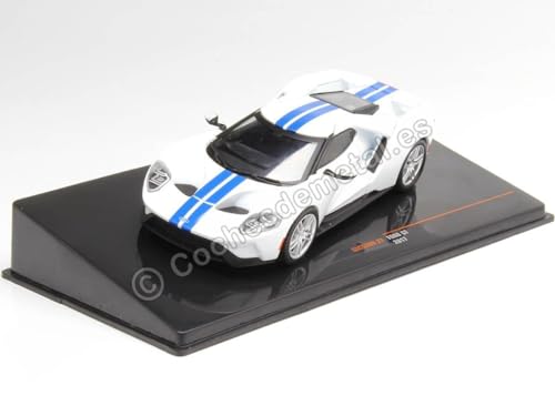 Passend für Ford GT Weiß/Blau 1:43 IXO Models CLC536N.22 von Cochesdemetal