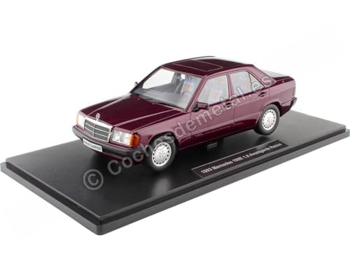 Passend für Mercedes-Benz 190E 1.8 Avantgarde W201 Granat Metallic 1:18 Triple-9 1800310 von Cochesdemetal