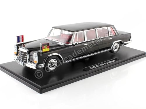 Passend für Mercedes-Benz 600 LWB W100 Pullman Willy Brandt/Georges Pompidou 1:18 KK-Scale KKDC181134 von Cochesdemetal