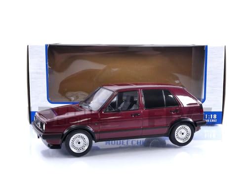 Passend für VW Golf 2 GTI Dunkelrot 1:18 MC Group 18391 von Cochesdemetal