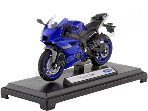 Passend für Yamaha YZF-R6 Blau 1:18 Welly 12856 von Cochesdemetal