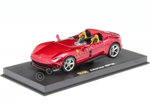 passend für Ferrari Monza SP2 Barchetta Biposto Rot Kirsche 1:43 Bburago Signature Series 36913 von Cochesdemetal