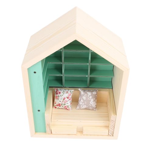 Bücherregal Zur Angstlinderung, Handgefertigte Puppenhaus-Dekoration aus Holz, Libaray Mini-Bücherregal, Zum Stressabbau, Organisieren von Räumen, Arbeitszimmern, Schreibtischen, von Cocoarm