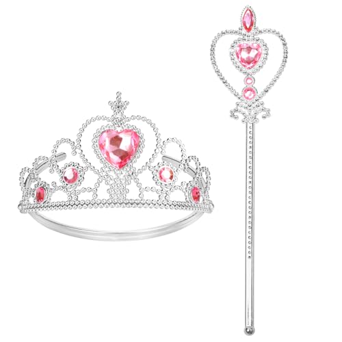 Cocojeci Prinzessin Krone Prinzessin Dress Up Tiara für kleine Mädchen, Prinzessin Zauberstab Prinzessin Spielzeug Geschenk für Mädchen 3-6 von Cocojeci