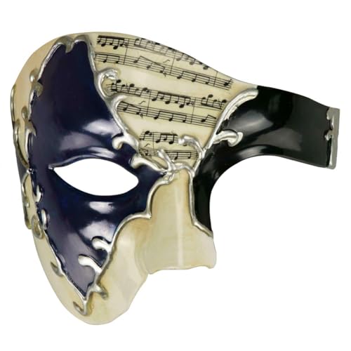 Coddsmz Maskerade Maske Phantom der Oper Mechanische venezianische Party Maske (Beige & Blau + Silber) von Coddsmz