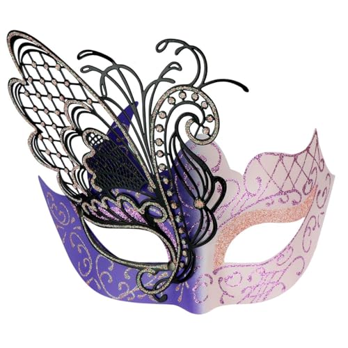 Coddsmz Mysteriöse venezianische Schmetterlings-Maske für Damen, für Halloween, Karneval und Partys (Pink + Violett) von Coddsmz