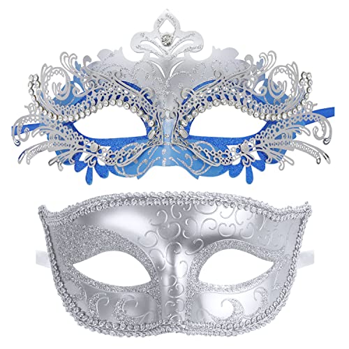 Coddsmzzzc Maskenmaske für Paare, Metall, venezianisches Halloween-Kostüm - - Coddsmzzzc Maskenmaske für Paare, Metall, venezianisches Halloween-Kostüm - - von Coddsmz