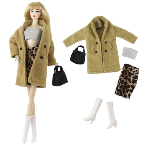 Codulu 11.5 Zoll American Doll Puppenkleidung Mädchen Puppe 30cm Freizeitkleidung Oberteile Röcke Schuhe Taschen Winterkleidung BJD 1/6 Spielzeug 5pcs/set #E von Codulu