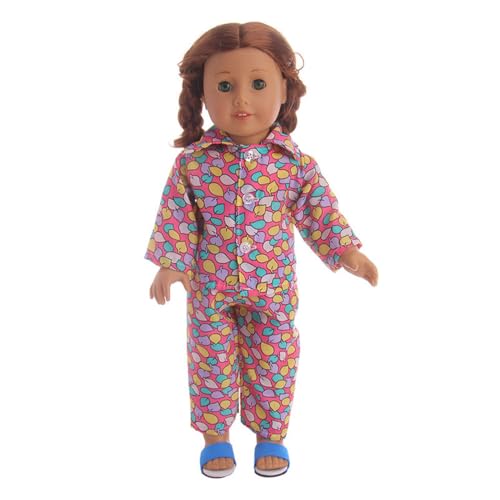 Codulu 18 Zoll Amerikanische Puppenkleidung-Blätter Bedruckte Pyjamas Nachtwäsche Sommerkleider 43-46cm Puppenzubehör für Mädchen Puppe 2 Teile/Set-B von Codulu