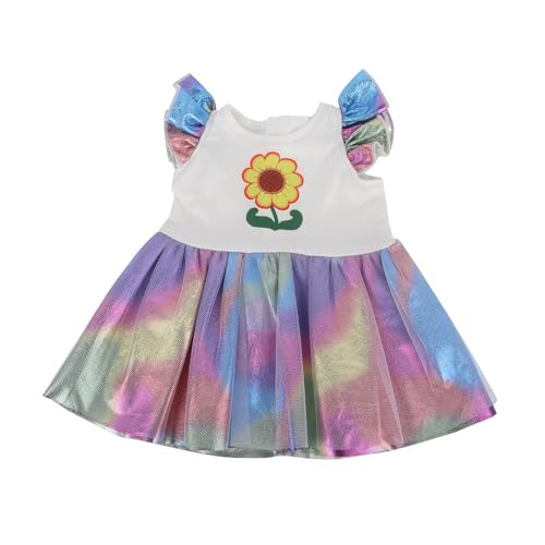 Codulu 18 Zoll amerikanische Puppenkleid-Glänzendes Regenbogenkleid Freizeitkleidung 43-46 cm Puppenzubehör 1 PZ-F von Codulu