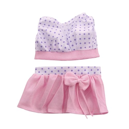 Codulu 18 Zoll amerikanische Puppenkleidung-Polka Dots Bowknot Top Sommerkleider Zubehör für 43-46cm-2 Teile/Set von Codulu