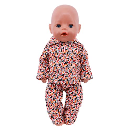 Codulu 18 Zoll amerikanische Puppenkleidung-Puppen-Bedruckte Pyjama-Top Hose Nachtwäsche Kleider 43-46 cm Puppenzubehör für Mädchen Puppe 2 Teile/Set-C von Codulu