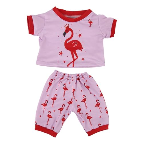 Codulu 18 Zoll amerikanische Puppenkleidung-T-Shirt Tierdruck-T-Shirt Hosen Pyjamas Freizeitkleider Puppenzubehör für 43-46cm Puppen-Puppen-2 Teile/Set-A von Codulu