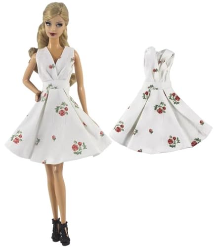 Codulu Puppenkleid für 11,5 Zoll America Doll 30 cm Mädchenpuppe-Blumenkleid mit V-Ausschnitt, Outfits für 1/6 BJD Puppe, Kinderspielzeug, 1 Stück.,#A von Codulu