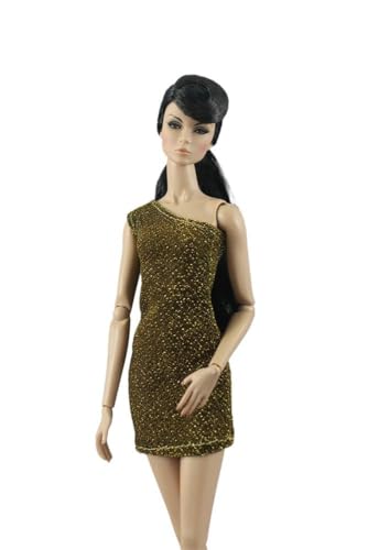 Codulu Puppenkleid für 11,5 Zoll America Doll 30 cm Mädchenpuppe-Schulterfreies Abendkleid Kostüme Outfits für 1/6 BJD Puppe Kinderspielzeug-1 Stück-#B von Codulu