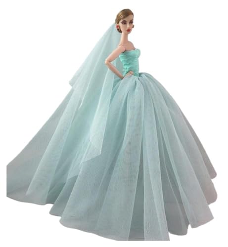 Codulu Puppenkleid für 29,2 cm große Amerika-Puppe, 30 cm, Mädchen, Puppe, trägerloses Hochzeitskleid mit Schleier, Prinzessinnenkleid, Outfits für 1/6 BJD-Puppe, Kinderspielzeug, 1 Stück, #A von Codulu