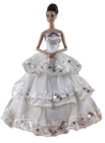 Codulu Puppenkleid für 29,2 cm große Amerika-Puppe, 30 cm, Mädchen, Puppen-Partykleid, Abendkleid, Spitzenkleid, Kostüme, Outfits für 1/6 BJD-Puppe, Kinderspielzeug, 1 Stück - #F von Codulu