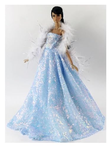 Codulu Puppenkleid für 29,2 cm große Amerika-Puppe, 30 cm, Mädchen, Puppen-Prinzessinnen-Rock, Pailletten-Abendkleid, Hochzeitskleid, Outfits für 1/6 BJD-Puppe, Kinderspielzeug, 1 Stück, #K von Codulu