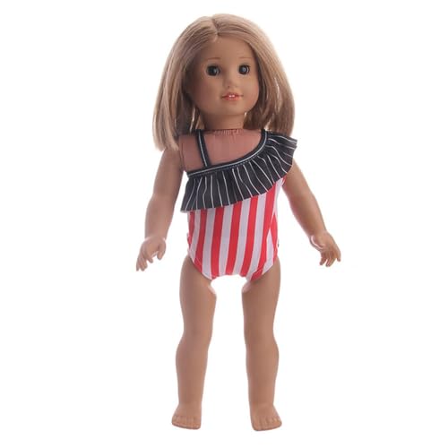 Codulu Puppenkleidung für 18-Zoll-American Doll-Badeanzug-Bikini-Outfits Zubehör für 43-46 cm Mädchenpuppe Baby Doll-1 Set-F von Codulu