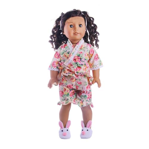 Codulu Puppenkleidung für 18-Zoll-American Doll-T-Shirt, Shorts, Rock, Sommer-Outfits, Accessoires für 43-46 cm große Mädchenpuppen, Babypuppen, 1 Set, A von Codulu