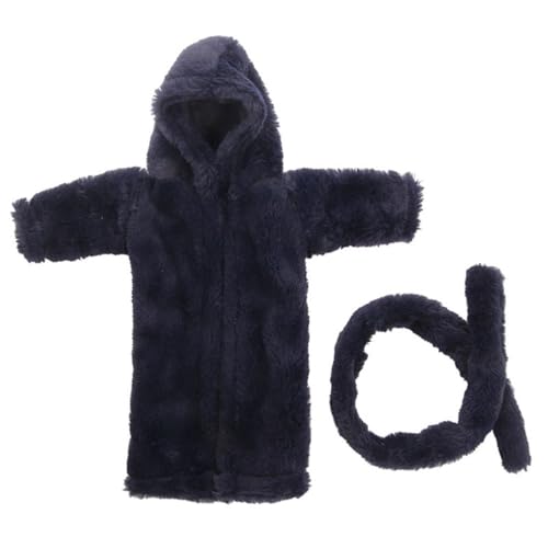 Codulu Puppenkleidung für 18-Zoll-American Dolls, Winter-Nachthemd aus Plüsch, Outfits, Zubehör für 43–46 cm große Mädchenpuppen, Babypuppen, 1 Stück, Schwarz von Codulu