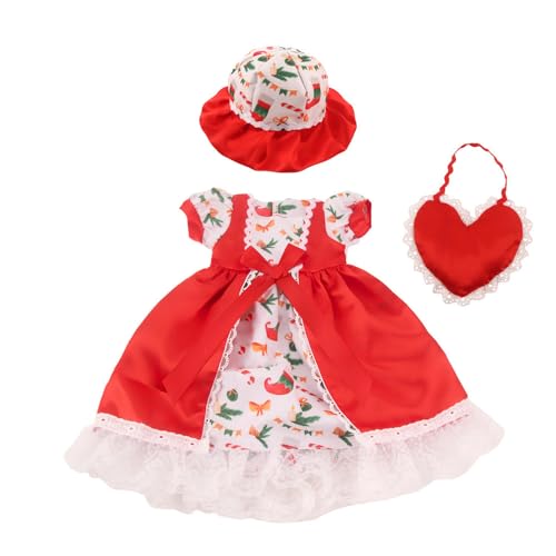 Codulu Puppenkleidung für 18 Zoll amerikanische Puppen-Weihnachts-Hut-Kleid und Tasche für 43-46 cm-3 Stück/Set-B von Codulu