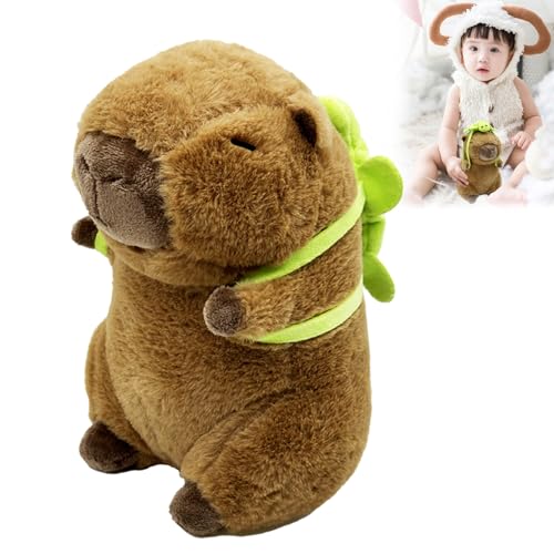 Coffee Life Plus®Simulation Capybara Plüschtier,23cm Capybara Plüschtier,Niedlichen Capybara Plushie,Capybara Tragende Schildkröte,Niedliche Capybara Kuscheltier,Geburtstagsgeschenk für Kinder (1pcs) von Coffee Life Plus